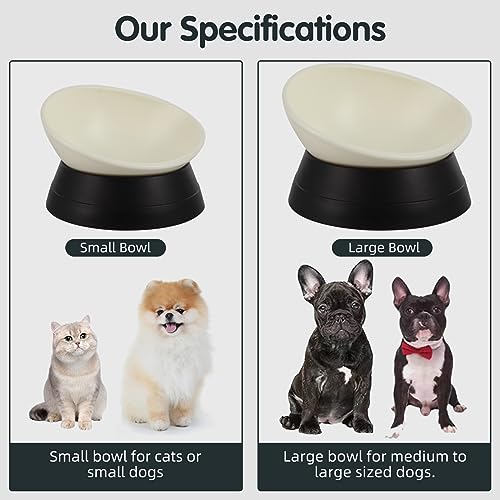Bulldog Bowl Anti-Slip Dog Cat Dish Detachable Rubber Dog Bowl Pet Sterile Tilted Pet Feeder Slope Base (Black, 3.5 Cup (Medium/Large Dog)) - color: Black, size: 3.5 Cup ( Medium/Large Dog )