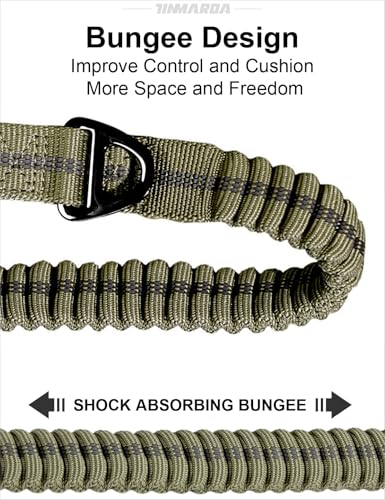 TINMARDA Heavy Duty Dog Leash with 2 Padded Handles & Advanced Easy Metal Clip, 4-6FT Shock Absorbing No Pull Dog Leashes for Medium Large Dogs that Pull (Army Green) - color: Army Green