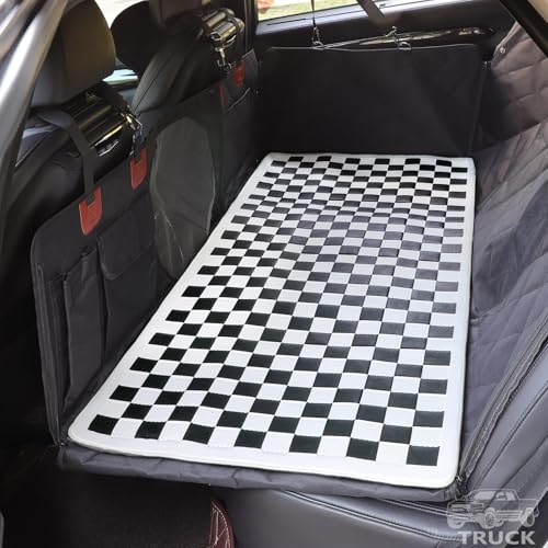 Manificent Non-Slip Pet Bed Mat for Truck Back Seat Extender, Hair Resistant Dog Blanket for Hard Bottom Dog Car Seat Cover, Anti Slip Pet Linner Backseat Cover Black Plaid XL - color: Black Plaid, size: 59.6"Lx28.5"W