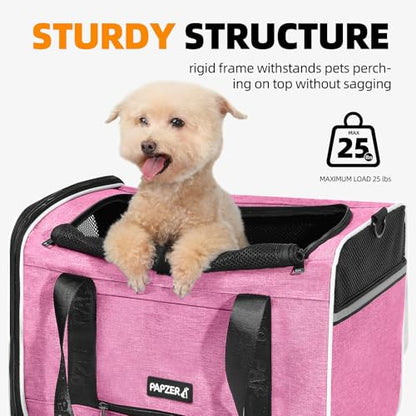 Top Loading Medium Cat Carrier with Privacy Protection for Nervous Pet, Soft-Sided Small Puppy Travel Crate Vet Visit, Kitty Cage Kennel Bag Suitcase Luggage Sleeve, 18x11x11 Inch Pink - color: Pink