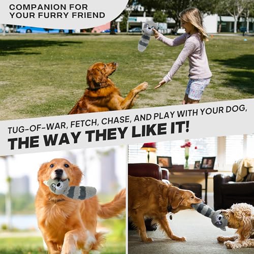 Fida Squeaky Dog Toys for Aggressive Chewers 3 in 1, Dog Chew Toys with 3 Layers,Interactive Dog Toys for Large Dogs Balls to Keep Them Busy for Small Medium Dogs(Raccoon) - color: Grey Raccoon