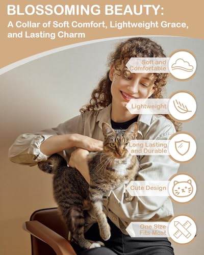 GoldTiger Cat Collar with Bow Tie, Cute Pearl Cat Collar with Breakaway, Suitable for Medium to Small Cats, Adjustable Size 7.87~11.81 Inches (Brown) - color: Brown
