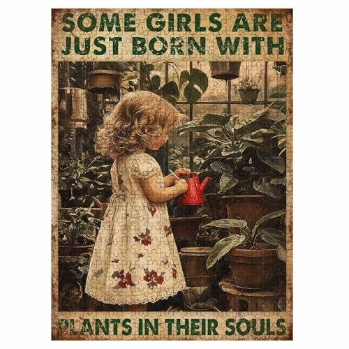 1000 Pieces Jigsaw Puzzles for Adults, Girls with Plant Soul Gardening Art Puzzle, Stress Relief Brain Teaser Gift 29.5x19.7 Inch - color: Wooden Puzzle17, size: 1000 Piece pcs