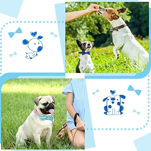 16 Pieces Dog Bow Ties Slide Hawaiian Styles Dog Collar Attachment Bows with Rubber Bands Dog Bow Ties for Large Dogs Spring Summer Grooming Independence Day(Classic Style)