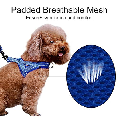 Plutus Pet No Pull Dog Harness with Breathable Mesh Padded, Adjustable Reflective Escape Proof Dog Harness, Quick Fit Dog Vest Harness for Small Medium Large Dogs(XS, Navy Blue) - color: Navy Blue, size: XS: chest 13.8"-17.3"