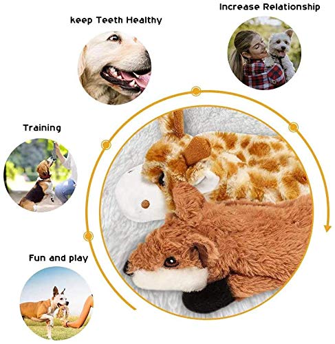 Nocciola Dog Squeaky Toys, 5 PCS Crinkle Plush Dog Toys, No Stuffing Dog Toys for Small Medium Large Dogs, Stuffless Puppy Toys for Boredom - style: 5 Pcs No Stuffing Basic