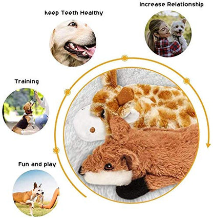 Nocciola Dog Squeaky Toys, 5 PCS Crinkle Plush Dog Toys, No Stuffing Dog Toys for Small Medium Large Dogs, Stuffless Puppy Toys for Boredom - style: 5 Pcs No Stuffing Basic