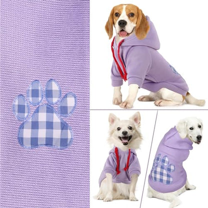 Dog Hoodie,Flannel Pet Hooded Sweater with Hat Puppy Pullover Sweater Shirt,Dog (Purple,S) - color: Purple, size: Small