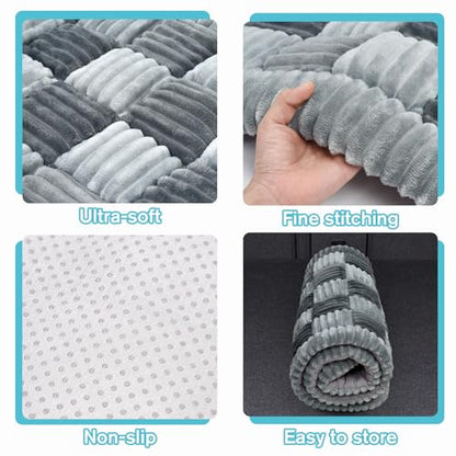 AiQInu Dog Car Bed for Back Seat, Washable Plush Dog Seat Cover, Non-Slip Soft Pet Mat for Car, Truck & SUV, Back Seat Extender Compatible (25.2" x 50.4")