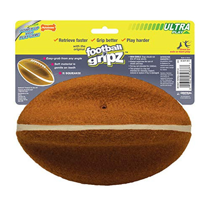 Nylabone Power Play Felt Football Gripz Fetch Toy, Squeaky Ball Chew Toy for Dogs, Large (1 Count) - size: Large