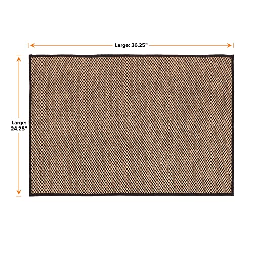 Neater Pets Jute Cat Litter Trapping Mat - Catches Spilled Litter Mess from Kitty Litter Box to Protect Floors, Soft on Cats Paws, Anti-Skid Backing, Easy to Clean, Checkered, 24" x 36" - color: Checkered