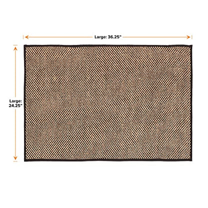Neater Pets Jute Cat Litter Trapping Mat - Catches Spilled Litter Mess from Kitty Litter Box to Protect Floors, Soft on Cats Paws, Anti-Skid Backing, Easy to Clean, Checkered, 24" x 36" - color: Checkered