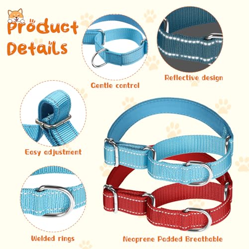 12 Pcs Martingale Collar for Medium Dogs Adjustable Pet Training Collar Reflective Dog Collar with Durable Metal Buckle Heavy Duty Nylon No Pull Martingale Collar for Small Medium Large Dogs, Medium