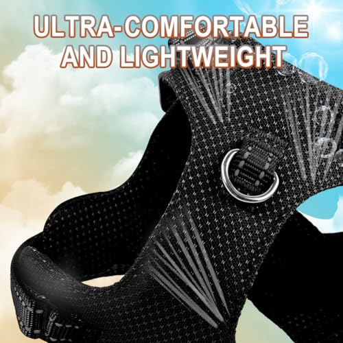 Dog Harness Step in Dog Vest Harness, Reflective Adjustable Puppy No Pull Harness Breathable Soft for Small and Medium Dogs Cats, Black, XXS - color: Black, size: XX-Small