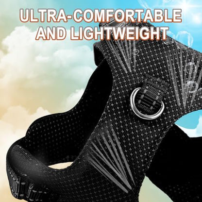 Dog Harness Step in Dog Vest Harness, Reflective Adjustable Puppy No Pull Harness Breathable Soft for Small and Medium Dogs Cats, Black, XS - color: Black, size: X-Small