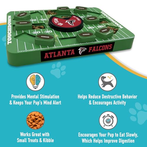 Pets First NFL Atlanta Falcons Large Puzzle Toy, New Size, Interactive Dog Treat & Slow Feeding Toy - color: ATLANTA FALCONS, size: Large
