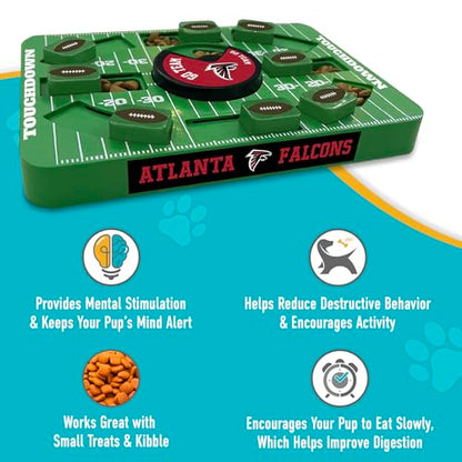Pets First NFL Atlanta Falcons Large Puzzle Toy, New Size, Interactive Dog Treat & Slow Feeding Toy - color: ATLANTA FALCONS, size: Large