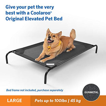 Coolaroo The Original Elevated Pet Bed Replacement Cover, Large Gunmetal , 51"L x 51"W x 0.3"Th - color: Gunmetal, size: Large, style: Large