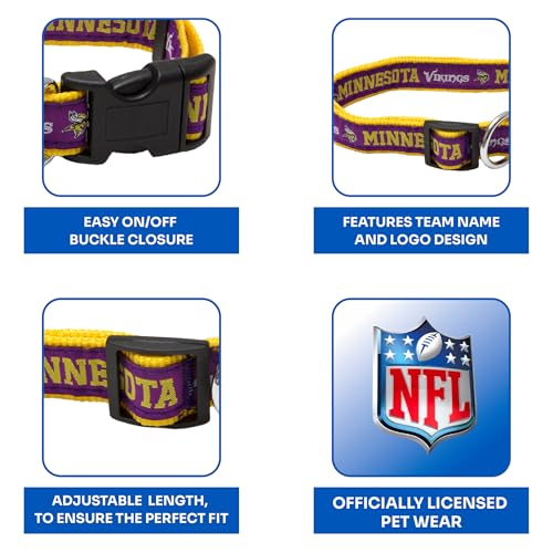 Pets First NFL Minnesota Vikings Licensed PET COLLAR, Extra Large - Heavy-Duty, Strong, and Durable Dog Collar. Available in 31 Football Teams and 4 Sizes - color: Minnesota Vikings, size: Extra Large