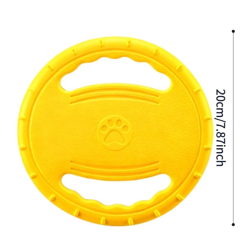 Dog Flying Disc, Durable Soft EVA Flying Ring for Aggressive Chewers, Interactive Fetch & Training Toy, Floats in Water, Safe on Teeth & Gums, Beach Pool Play (Yellow) - color: Yellow