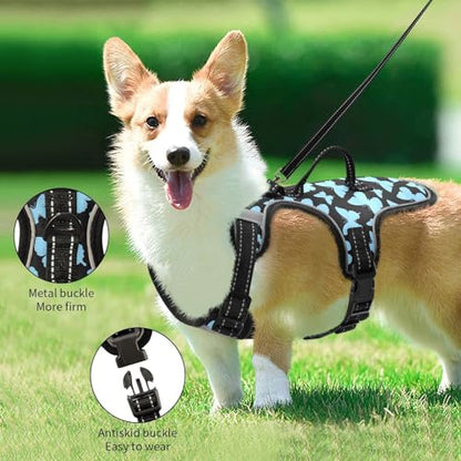 Dreamy Butterfly Blue Black Reflective Vests for Large Dogs for Dog pet Dog Training Accessories Cat Harnesses Chaleco para perro - size: M