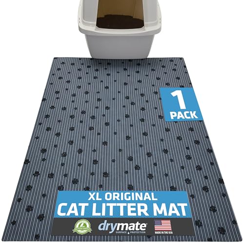Drymate Cat Litter Box Mat, Litter Trapping Mat, Waterproof, Urine-Proof, Absorbent, Machine Washable, Soft on Paws, Contains Mess, Protects Floors, Kitten Supplies, Dark Grey, 28x36 XL - color: Dark Grey, size: 28x36 Inch (Pack of 1)