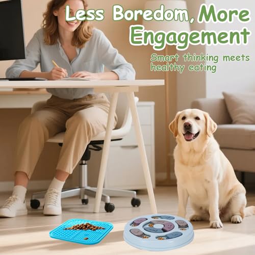 Lick Mat For Dogs,Dog Puzzle Toy,Stimulating Dog Toys,Puppy Slow Feeder Enrichment Toys,Stimulation Puzzles Food Bowl for Large Pet Treat Mat Mental Interactive Feeding Bowls Small Puppies Feeders