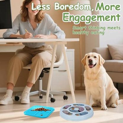 Lick Mat For Dogs,Dog Puzzle Toy,Stimulating Dog Toys,Puppy Slow Feeder Enrichment Toys,Stimulation Puzzles Food Bowl for Large Pet Treat Mat Mental Interactive Feeding Bowls Small Puppies Feeders