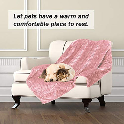Dog Blanket,Soft Fuzzy Blankets for Puppy, Small,Medium,Large,X-Large Premium Fluffy Blankets Plush Fleece Throw Dog Bed, Couch, Sofa, Reversible Travel Warm Covers - color: Pink, size: S（24x32 inches）