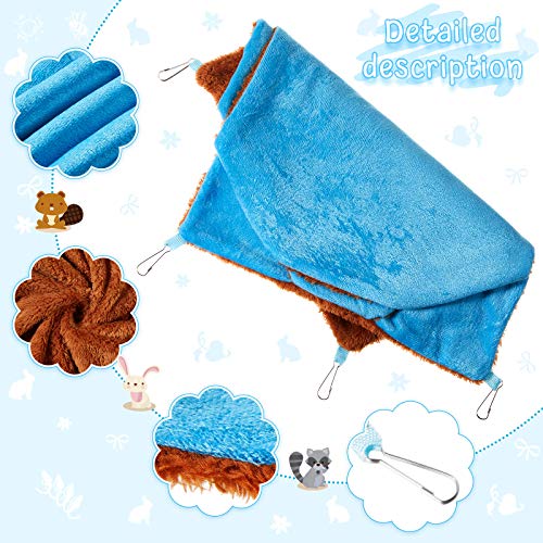 Weewooday 3 Pcs Rat Hammock 3 Tier Pet Guinea Pig Hammock for Cage Hanging Bed Cage Accessories for Small Animals Hamster Parrot Sugar Glider Ferrets Chinchilla Playing Sleeping(Pink,Blue,Green)