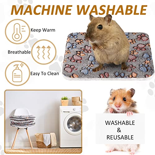 Tuanse 4 Pack Ultra Soft Dog Cat Bed Mat Small Animal Guinea Pig Bed with Cute Print Reversible Fleece Dog Crate Kennel Pad Cozy Washable Thickened Hamster Pet Beds Mat(13 x 10 Inches,Gray) - color: Gray, size: 13 x 10 Inches