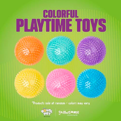 Gnawsome Medium Squeaker Ball Dog Toy, Medium 3.5", Colors Will Vary, All Breed Sizes (Pack of 12) - size: Medium (Pack of 12)