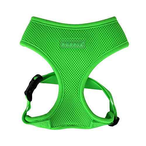 Puppia Soft Harness A XS Over-The-Head Soft Mesh Harness Neon Green - color: GREEN, size: X-Small