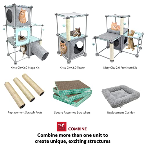 Kitty City Cat Furniture Accessories Cat Scratching Post Replacement and Only Compatible with Kitty City Playsets - color: E) 3-Pack Scratching Posts