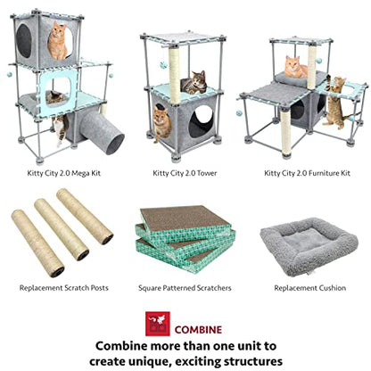Kitty City Cat Furniture Accessories Cat Scratching Post Replacement and Only Compatible with Kitty City Playsets - color: E) 3-Pack Scratching Posts
