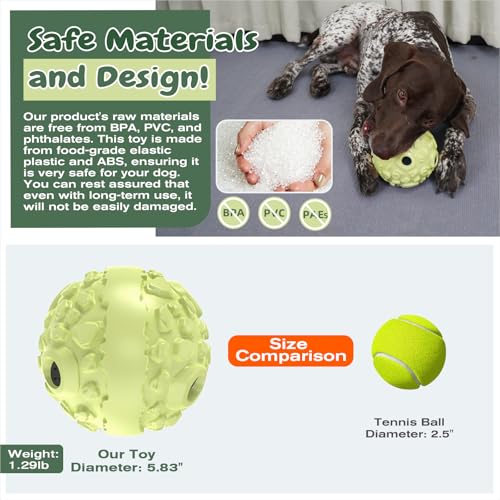 Dog Wobble Giggle Ball, XL Size, Roll Herding Chew Toy for Large Aggressive Chewers, Interactive Indoor Outdoor Play