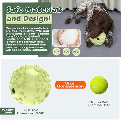 Dog Wobble Giggle Ball, XL Size, Roll Herding Chew Toy for Large Aggressive Chewers, Interactive Indoor Outdoor Play