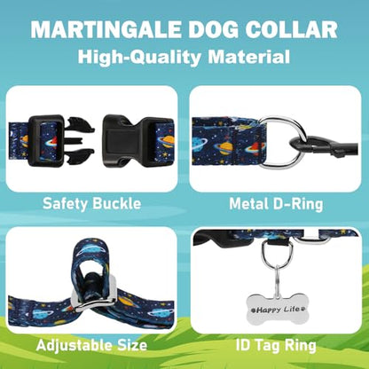 Martingale Dog Collars with Buckle No Slip Training Boy Dog Collar for Small Dogs (Blue Space, Small) - color: Blue Space, size: Small