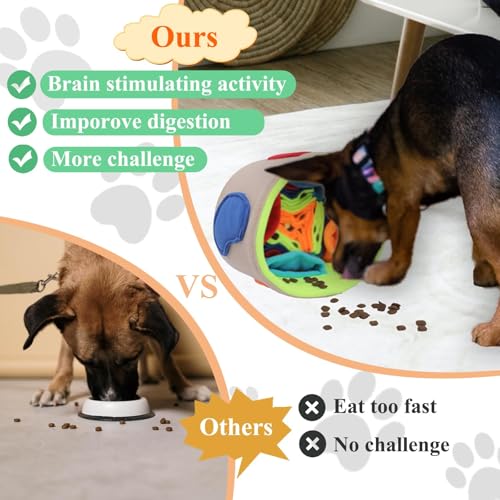 Ablechien Snuffle Mat for Dogs, Interactive Dog Puzzle Toys, Enrichment Feeding Sniff Mat, Dog Slow Feeder Bowl with Non-Slip Bottom, Encourage Natural Foraging Skills and Stress Relief