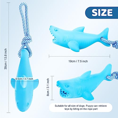 Floating Toy for Aggressive Chewers - Interactive Fetch & Play Dog Beach Toy Set: Shark + Dino - style: Shark+Dino