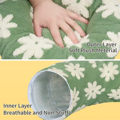 Pesen Cat Tunnel Bed with Soft Cushion, Cat Toys for Indoor Cats Enhance Bonding Between Pets and Owners, Encourage Exploration, and Satisfy Natural Instincts for Kittens, Dogs, and Rabbits
