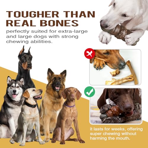 LiuMelinda Dog Chew Toys for Aggressive-Chewers - Indestructible Dog Toy for Aggressive Chewer，Tough Chew Toys for Dogs （Rubber Log-Bone） - color: 07-Log-Bone
