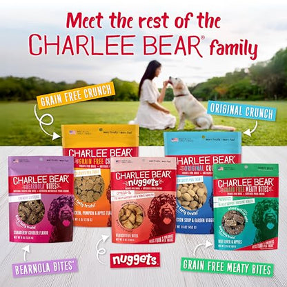 Charlee Bear Crunch Grain Free Dog Treats, Bacon and Blueberry, 8 Ounce Resealable Bag, Low Calorie Training Treats for Dogs, Limited Ingredient, Healthy, Crunchy Dog Snacks, Made in USA - size: 8 Ounce (Pack of 1)