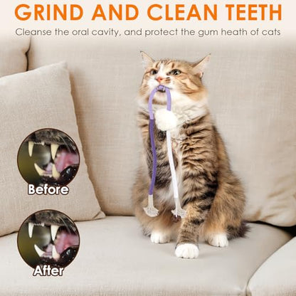 TINDTOP Cat Toys Chew Ropes, 3 Pack Interactive Cat Nip Kicker Toy for Indoor Kittens, Teeth Cleaning Toy for All Breeds, 19.5 Inches (50cm) - color: 3 Pack Ropes