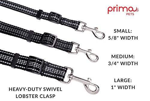 No Tangle Reflective Dog Leash Coupler - Double Dog Walker and Trainer Leash - Two Dogs Adjustable Splitter Lead - Each Side Adjusts 11" to 20" in Length (Medium - 3/4" Width, Black)