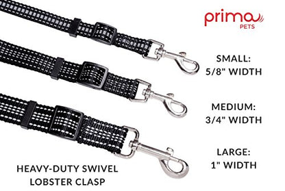 No Tangle Reflective Dog Leash Coupler - Double Dog Walker and Trainer Leash - Two Dogs Adjustable Splitter Lead - Each Side Adjusts 11" to 20" in Length (Medium - 3/4" Width, Black)