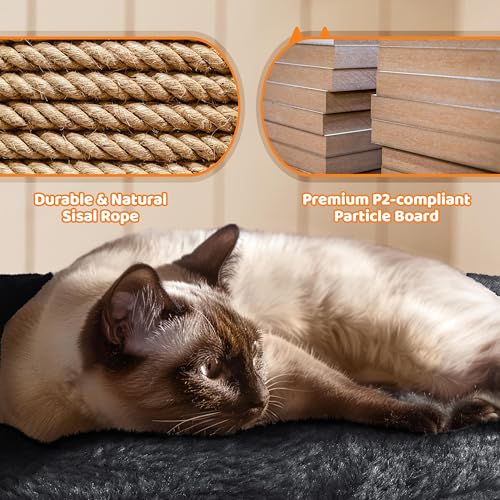 Yaheetech 68.5in Cat Tree for Large Cats, Multi-Level Cat Tower with 3 Wide Perches, Large Condo, Stable Pet Play House w/Sisal-Covered Scratching Posts & Board, Black - color: Black, size: 68.5in
