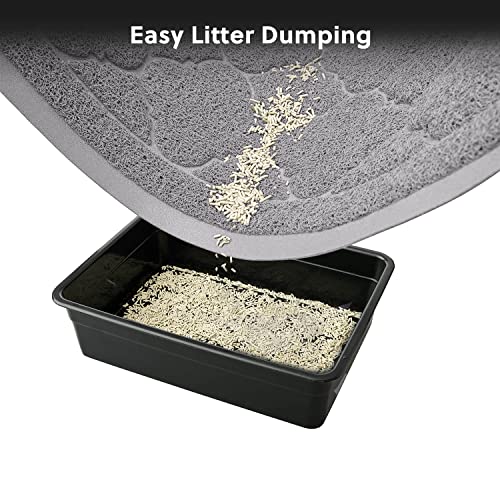 WePet Cat Litter Box Mat, Kitty Premium PVC Pad, Durable Trapping Rug, Phthalate Free, Urine-Resistant, Scatter Control, L 35 x 23 Inch, Cadet Grey - color: #02 Cadet Grey, style: Medallion/35 x 23 Inch