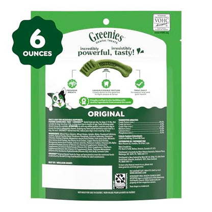Greenies Veterinarian-Recommended Adult Natural Dental Dog Treats Teenie Size, Dog Dental Chews, Original Flavor, 6 oz. Pack, 22 Count - size: 22 Count (Pack of 1)