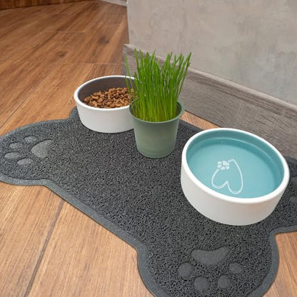 Eurow PVC Cat and Dog Catcher Mat for Litter Boxes & Feeding Areas, Non-Slip, Leakproof, Soft Mesh Paw Cleaner for Sensitive Feet, Traps Dirt, Debris, & Spills, Easy to Clean, 23"x16", Gray
